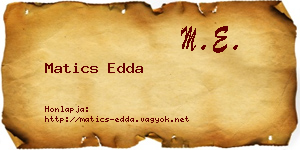 Matics Edda névjegykártya